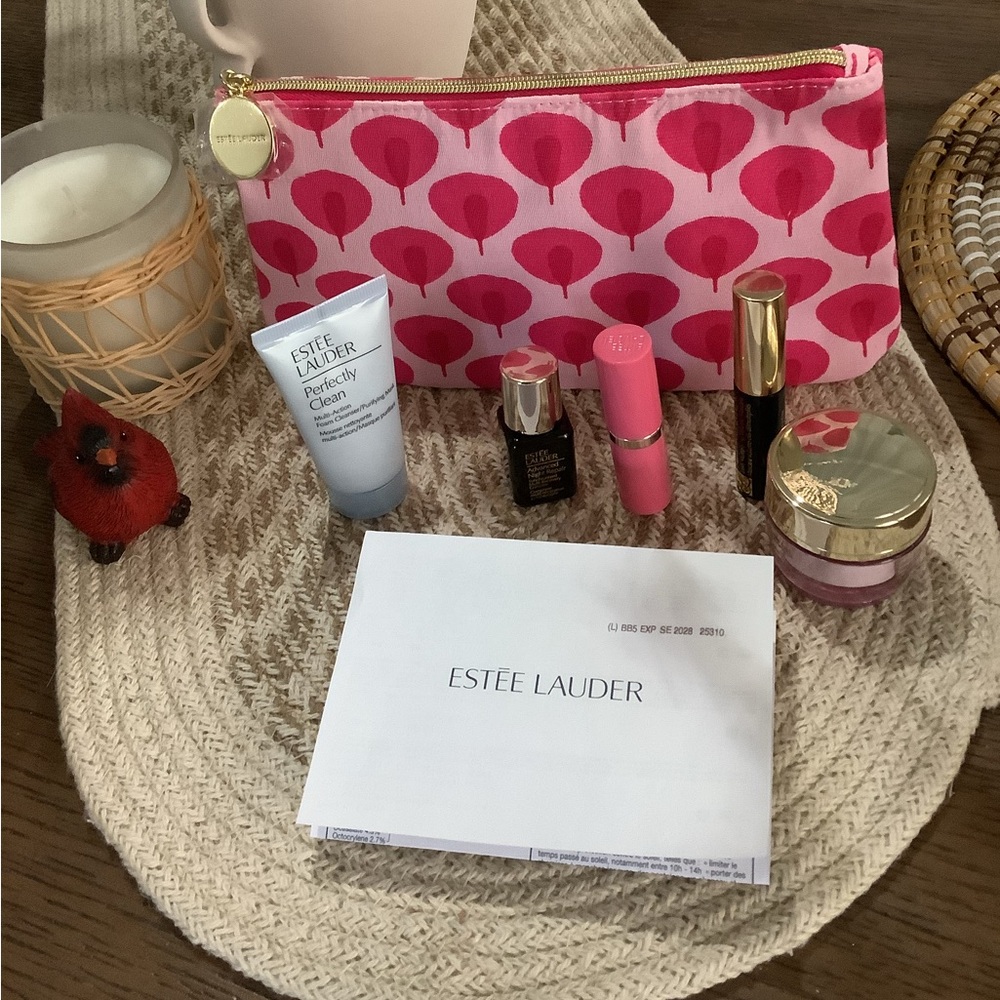 Estée Lauder Travel cosmetic pack 5 items +pouch new
